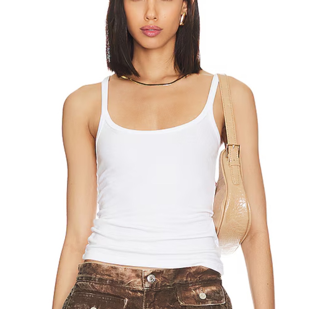 Enza Costa Silk U Neck Tank in White